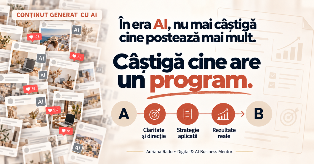 În era AI, nu câștigă cine postează mai mult. Câștigă coachul care are un program.